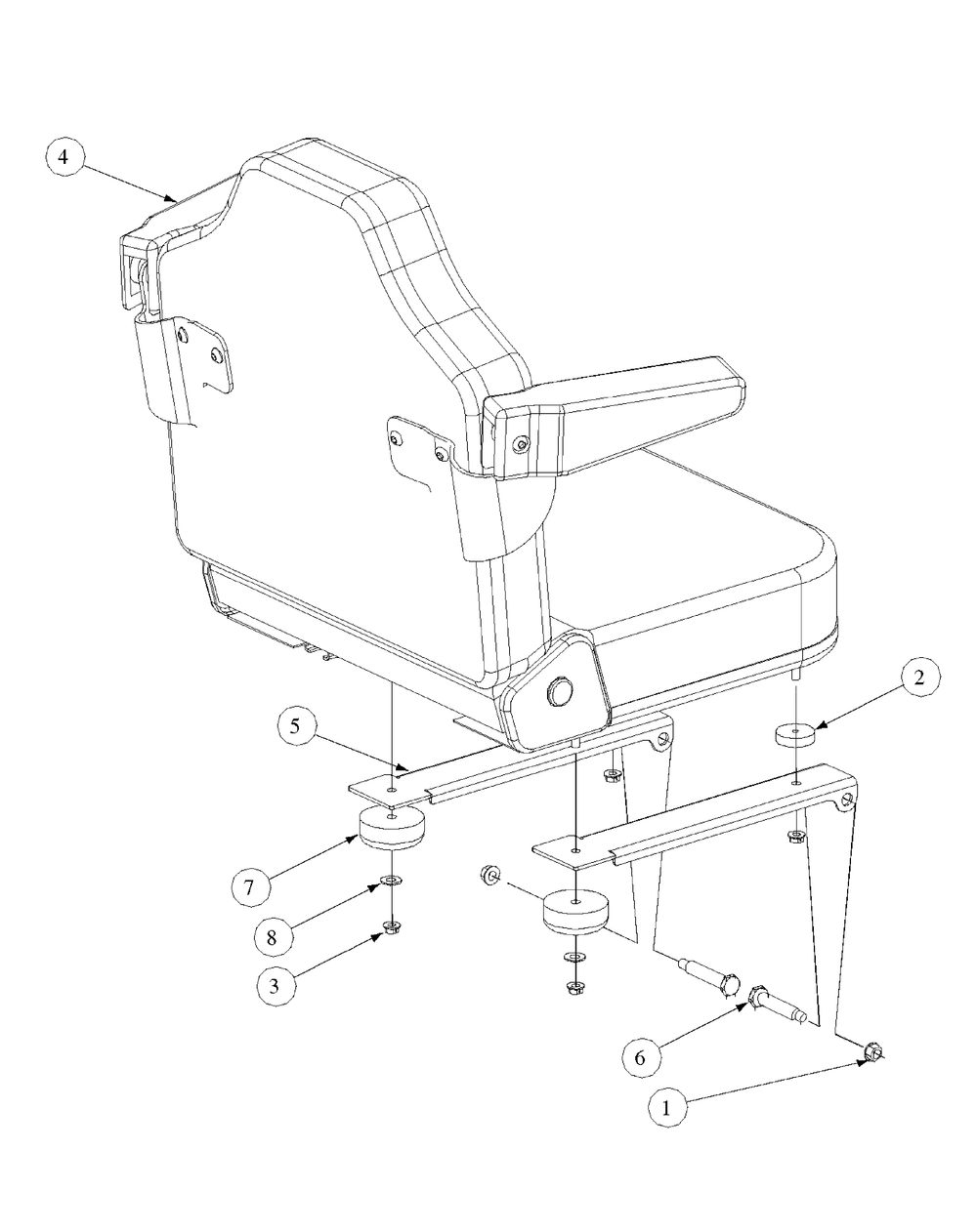 Seat Assembly Diagram and Parts List for M48-HN 53BB5E6V750-20-HP-OHV Cub Cadet Lawn Tractor